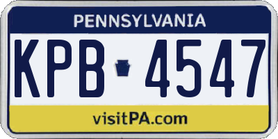 PA license plate KPB4547