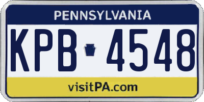 PA license plate KPB4548