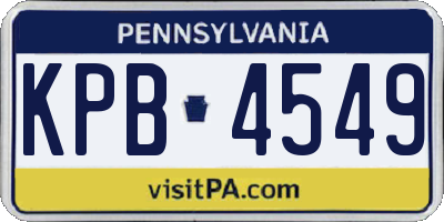 PA license plate KPB4549