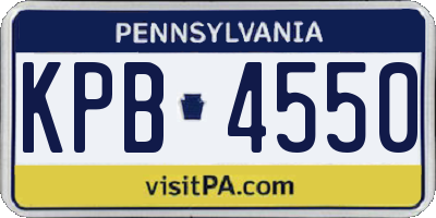 PA license plate KPB4550