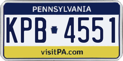 PA license plate KPB4551