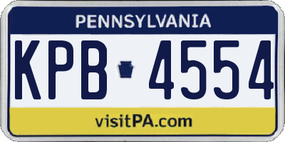 PA license plate KPB4554