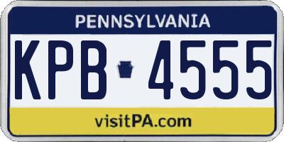 PA license plate KPB4555