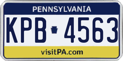 PA license plate KPB4563