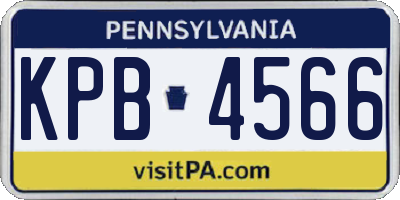 PA license plate KPB4566