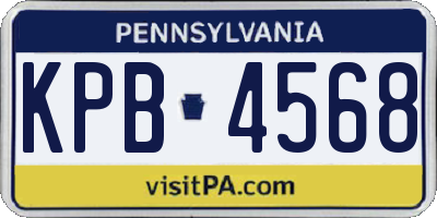 PA license plate KPB4568