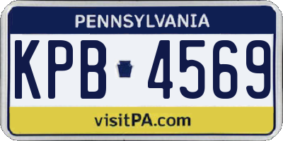 PA license plate KPB4569