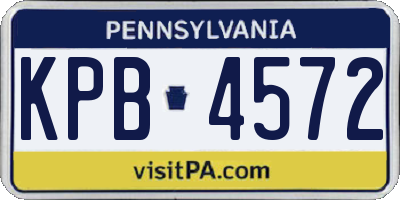 PA license plate KPB4572