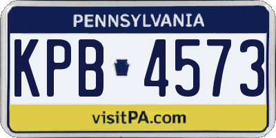 PA license plate KPB4573