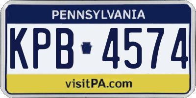PA license plate KPB4574