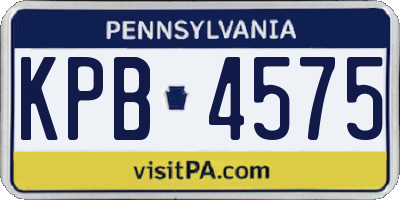 PA license plate KPB4575