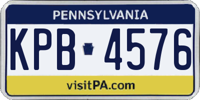PA license plate KPB4576