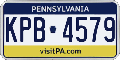 PA license plate KPB4579