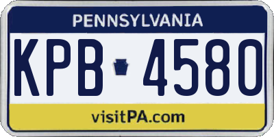 PA license plate KPB4580