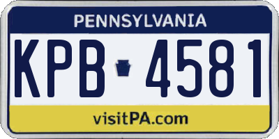 PA license plate KPB4581