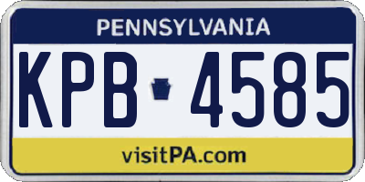 PA license plate KPB4585
