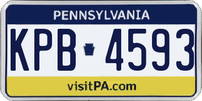 PA license plate KPB4593