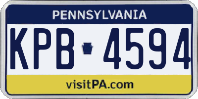 PA license plate KPB4594