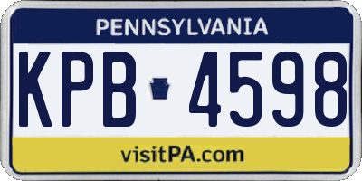 PA license plate KPB4598