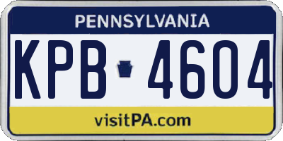 PA license plate KPB4604