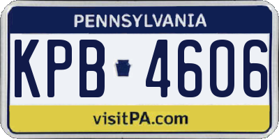 PA license plate KPB4606