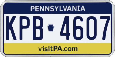 PA license plate KPB4607