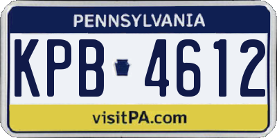 PA license plate KPB4612