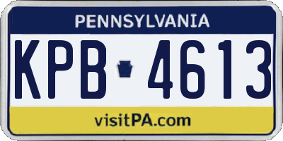 PA license plate KPB4613