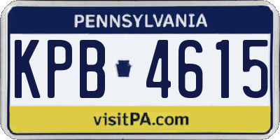 PA license plate KPB4615