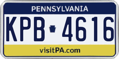 PA license plate KPB4616