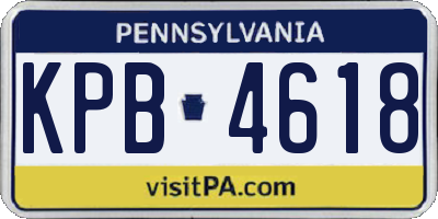 PA license plate KPB4618