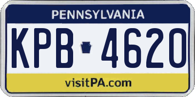 PA license plate KPB4620