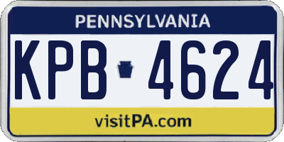 PA license plate KPB4624