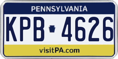 PA license plate KPB4626
