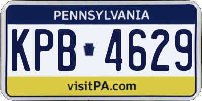 PA license plate KPB4629