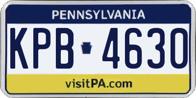 PA license plate KPB4630