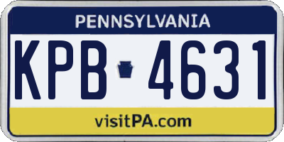 PA license plate KPB4631