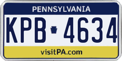 PA license plate KPB4634