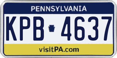 PA license plate KPB4637