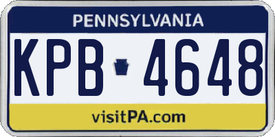 PA license plate KPB4648