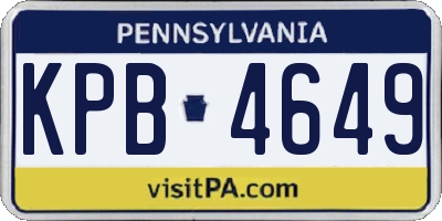 PA license plate KPB4649