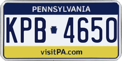 PA license plate KPB4650