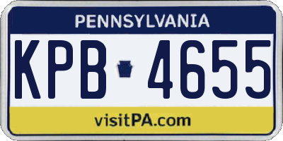 PA license plate KPB4655