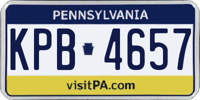 PA license plate KPB4657