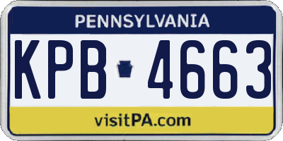 PA license plate KPB4663