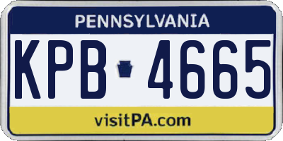 PA license plate KPB4665
