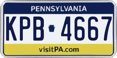 PA license plate KPB4667