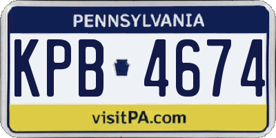 PA license plate KPB4674
