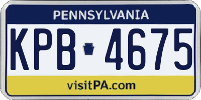 PA license plate KPB4675