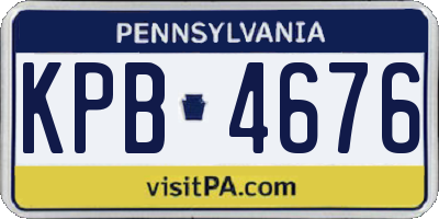 PA license plate KPB4676